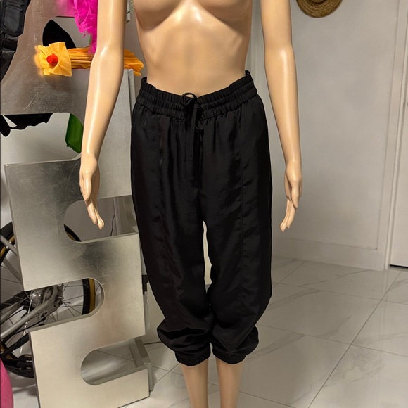 ZARA Black Silky Jogger Pants - Picture 2 of 4